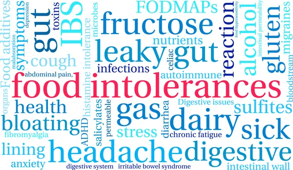 Intolerancias alimentarias Word Cloud — Vector de stock