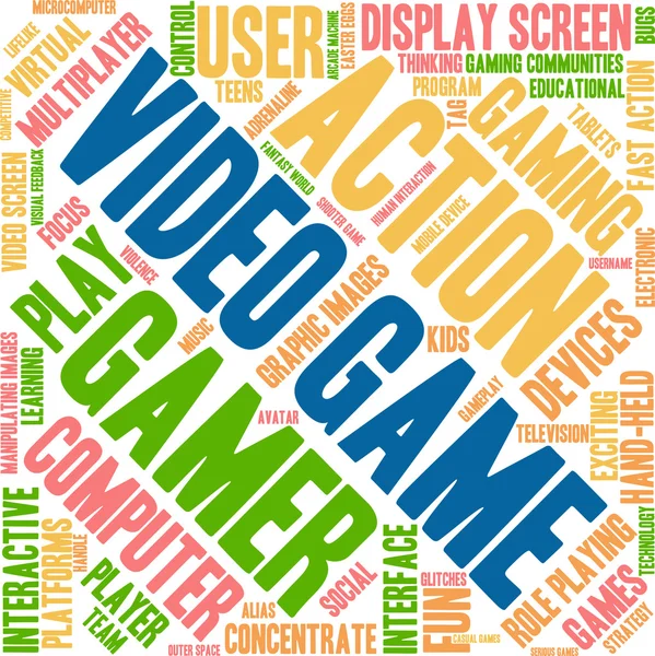 Nube de palabras de videojuego — Archivo Imágenes Vectoriales
