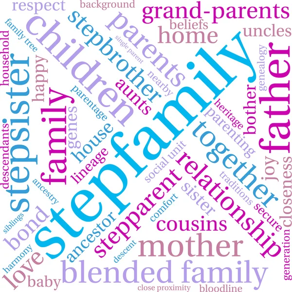 Stepfamily 단어 구름 — 스톡 벡터
