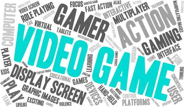 Video Game Word Cloud — Stock vektor