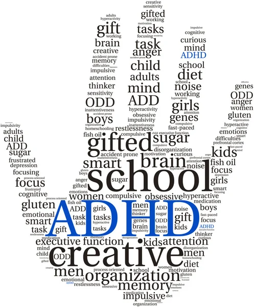 ADHD Word Cloud — Stock Vector