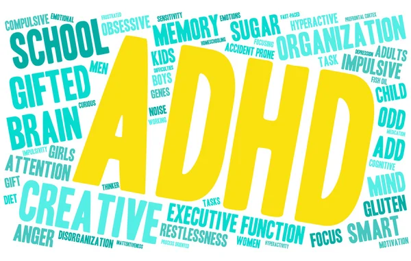 ADHD słowo Cloud — Wektor stockowy