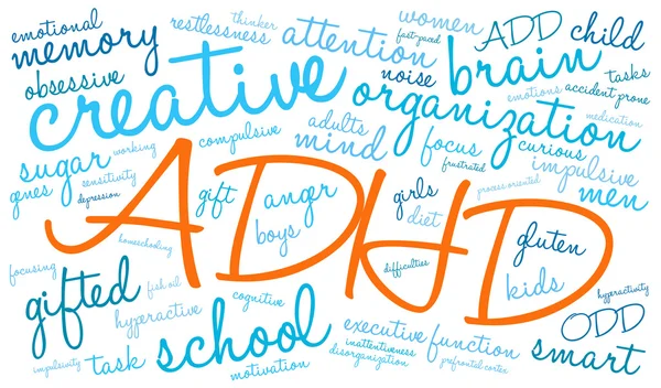 Nube de palabras ADHD — Vector de stock