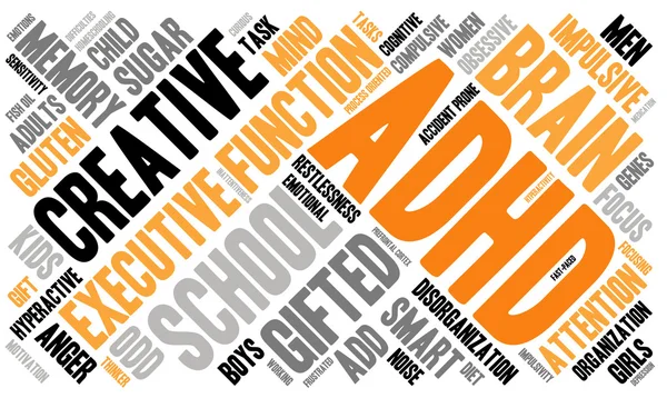 Nube de palabras ADHD — Vector de stock