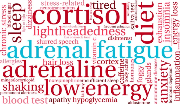 Fadiga Adrenal Word Cloud —  Vetores de Stock