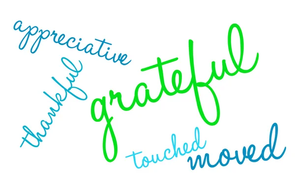 Grateful Word Cloud — Stock Vector