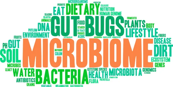 Nube de palabras de microbioma — Archivo Imágenes Vectoriales