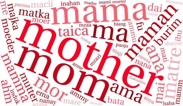 Nube Palabra Madre Internacional — Archivo Imágenes Vectoriales