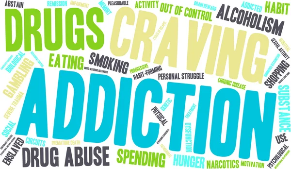 Addiction Word Cloud — Stock Vector