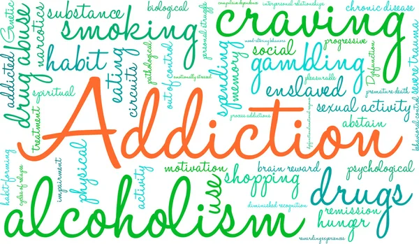 Addiction Word Cloud — Stock vektor