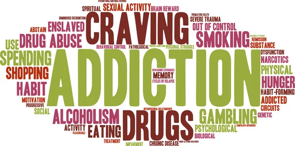 Addiction Word Cloud — Stock Vector