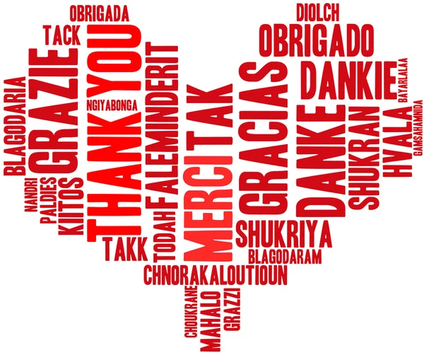 International Merci Word Cloud — Image vectorielle