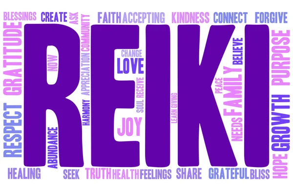 Nube de palabras Reiki — Vector de stock