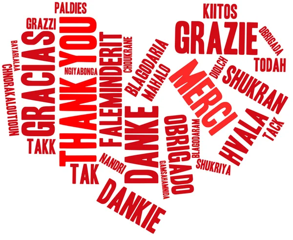 International Merci Word Cloud — Image vectorielle