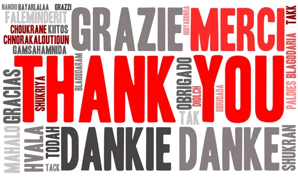 International Merci Word Cloud — Image vectorielle