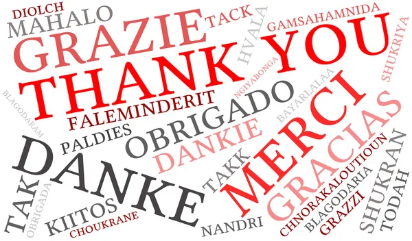 International Merci Word Cloud — Image vectorielle