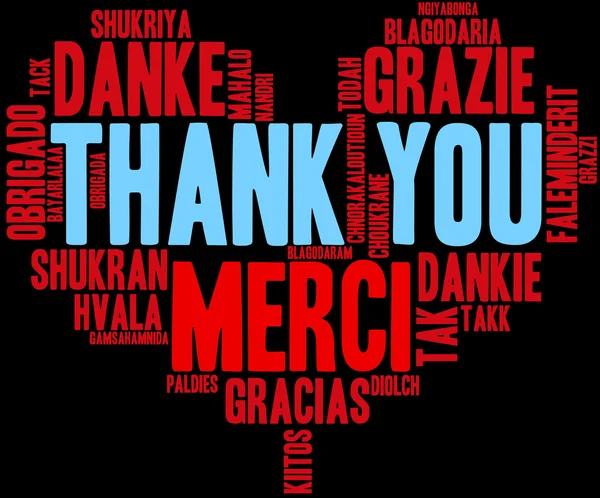 International Merci Word Cloud — Image vectorielle