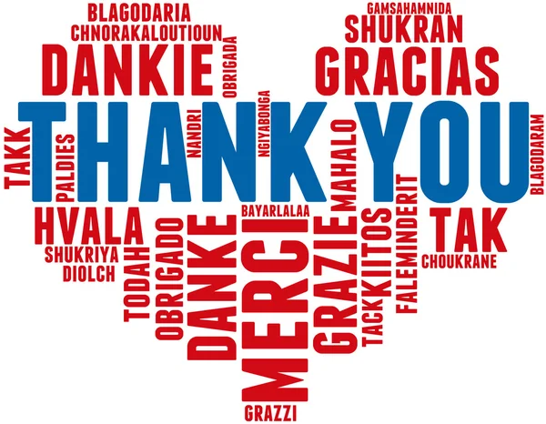 International Thank You Word Cloud — Stock Vector