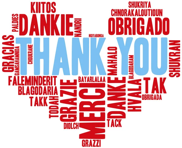 International Thank You Word Cloud — Stock Vector