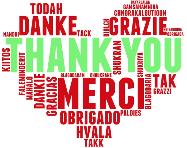 Международное слово благодарности — стоковый вектор
