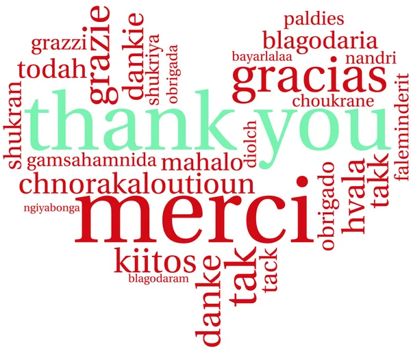 International Thank You Word Cloud — Stock Vector