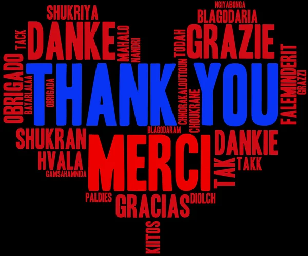 International Thank You Word Cloud — Stock Vector