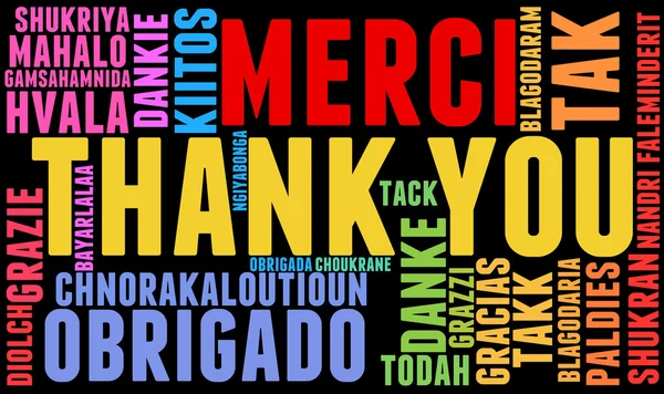 International Merci Word Cloud — Image vectorielle