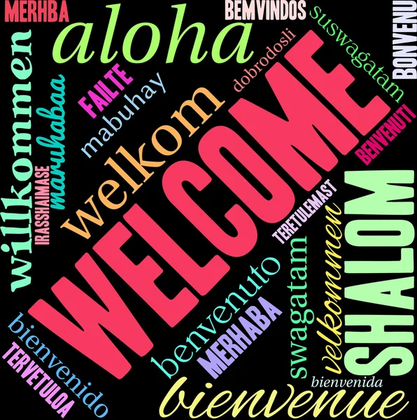 International Welcome Word Cloud — Stock Vector