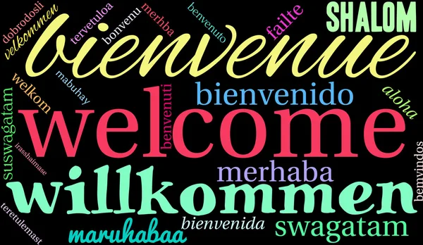 International Welcome Word Cloud — Stock Vector