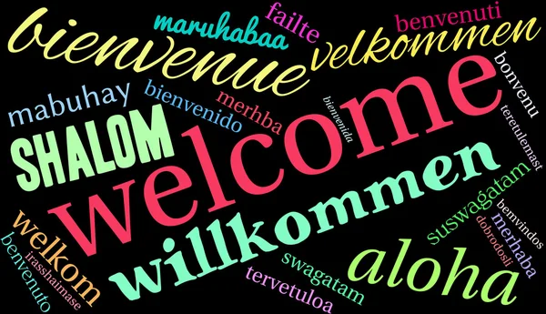 International Welcome Word Cloud — Stock Vector