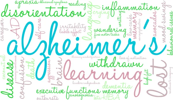 Ziekte van Alzheimer Word Cloud — Stockvector