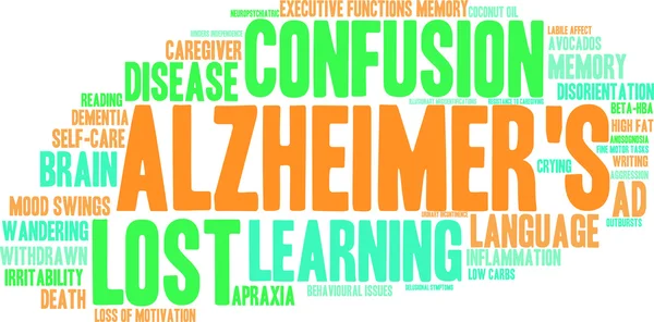 Alzheimer-kór szó felhő — Stock Vector