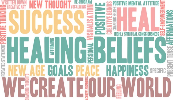 Healing Beliefs Word Cloud — Stock Vector