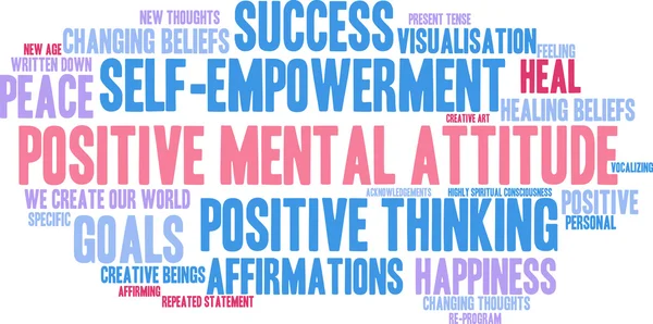Atitude Mental Positiva Word Cloud — Fotografia de Stock