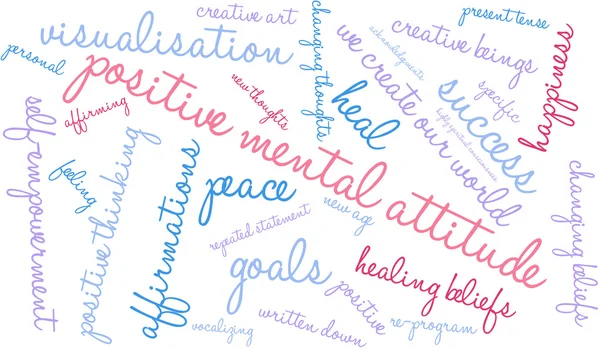 Atitude Mental Positiva Word Cloud — Fotografia de Stock