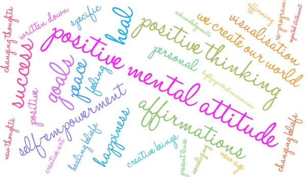 Actitud mental positiva Word Cloud — Foto de Stock
