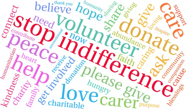 Fermare l'indifferenza Word Cloud — Foto Stock