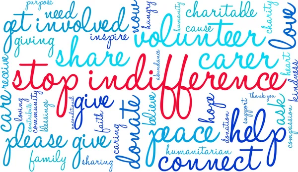 Detener la indiferencia Word Cloud — Foto de Stock