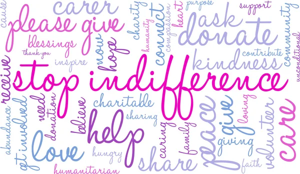 Detener la indiferencia Word Cloud — Foto de Stock