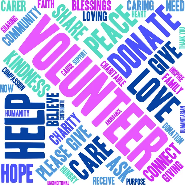 Volunteer Word Cloud — Stock Photo, Image