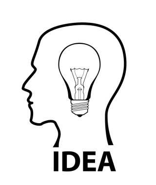 İnsan kafası fikir simge.