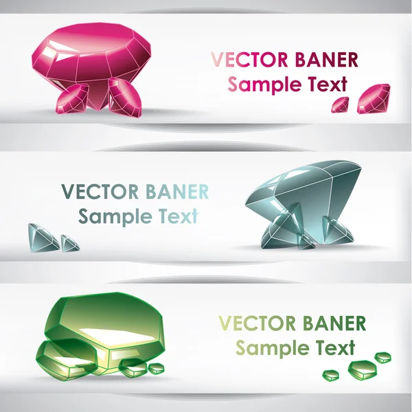 Set of the crystal banners — Stock Vector
