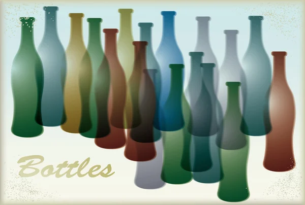 Different Bottles background — Stock Vector