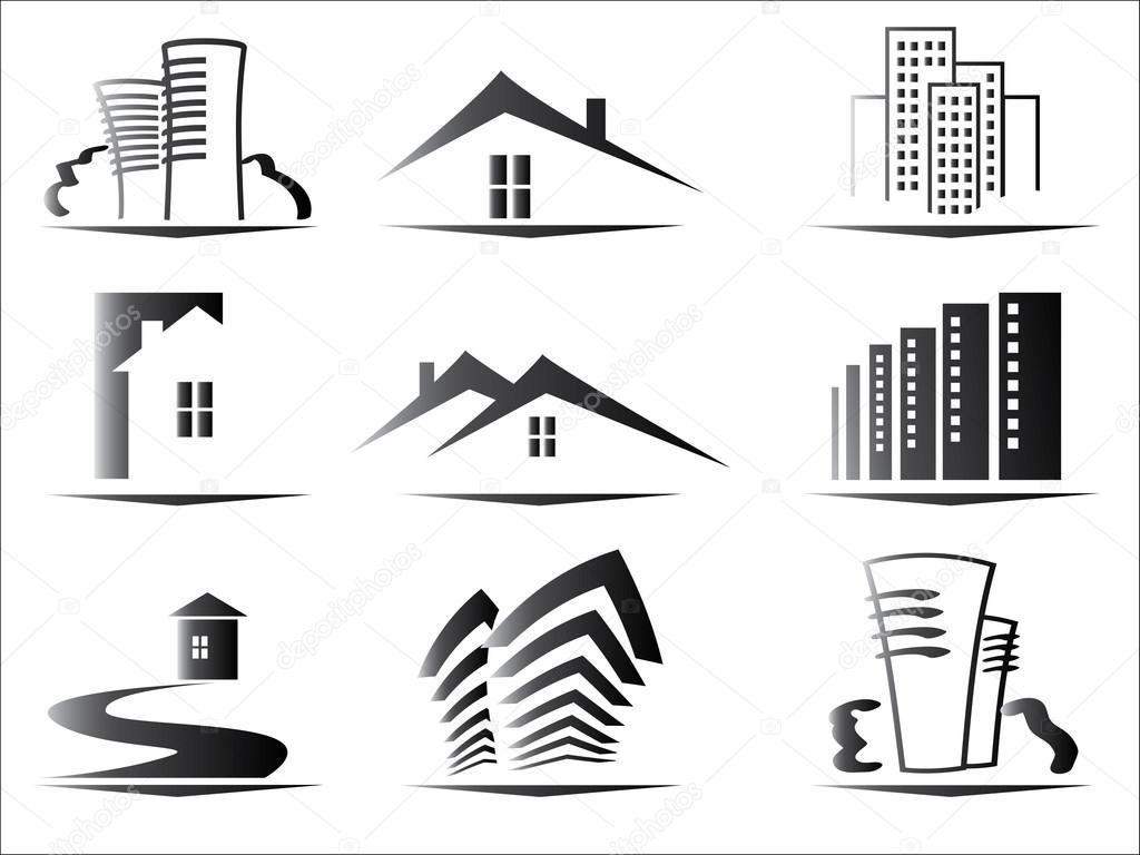 Real estate symbols — Stock Vector © nucleartrash 69822103