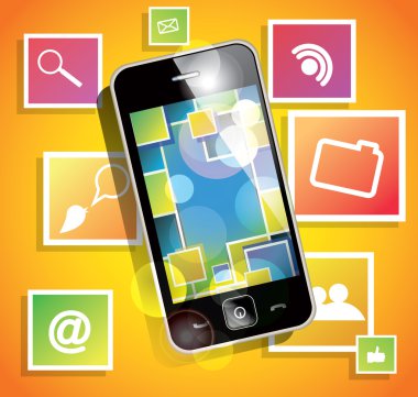 Simgeleri ile modern smartphone