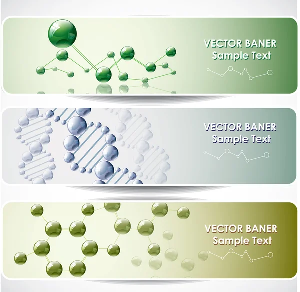 Molecular web banners — Stock Vector