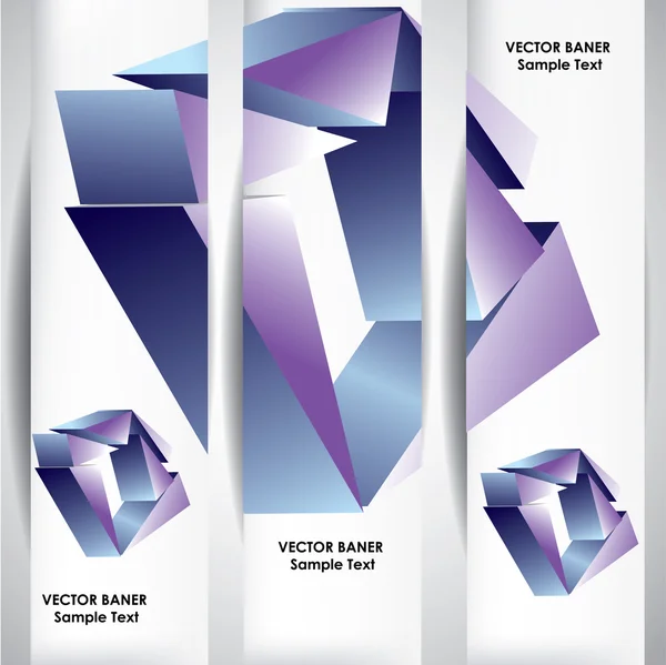 Abstract cube banners. — Stock Vector