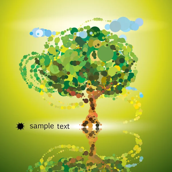 Grönskande träd från bubblor — Stock vektor