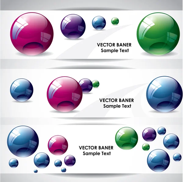 Banners met bollen — Stockvector