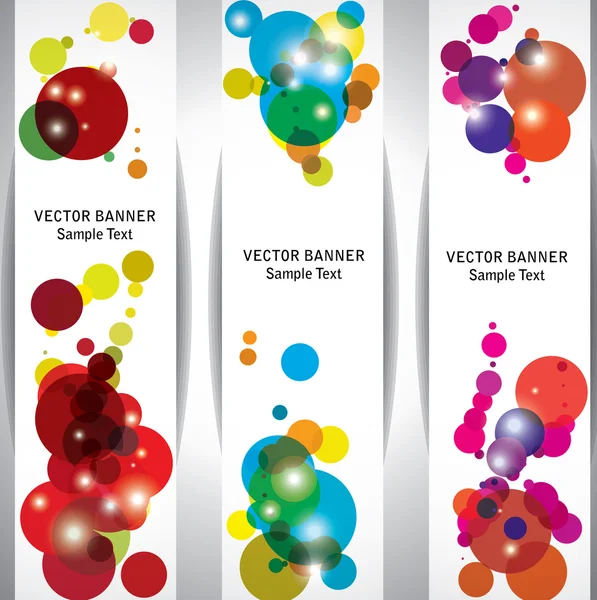Banners with colored bubbles — Stock Vector